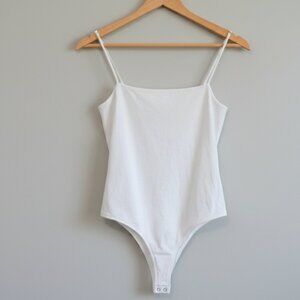 Forever 21 White Seamless Thong Cami Bodysuit - Women's Size Medium
